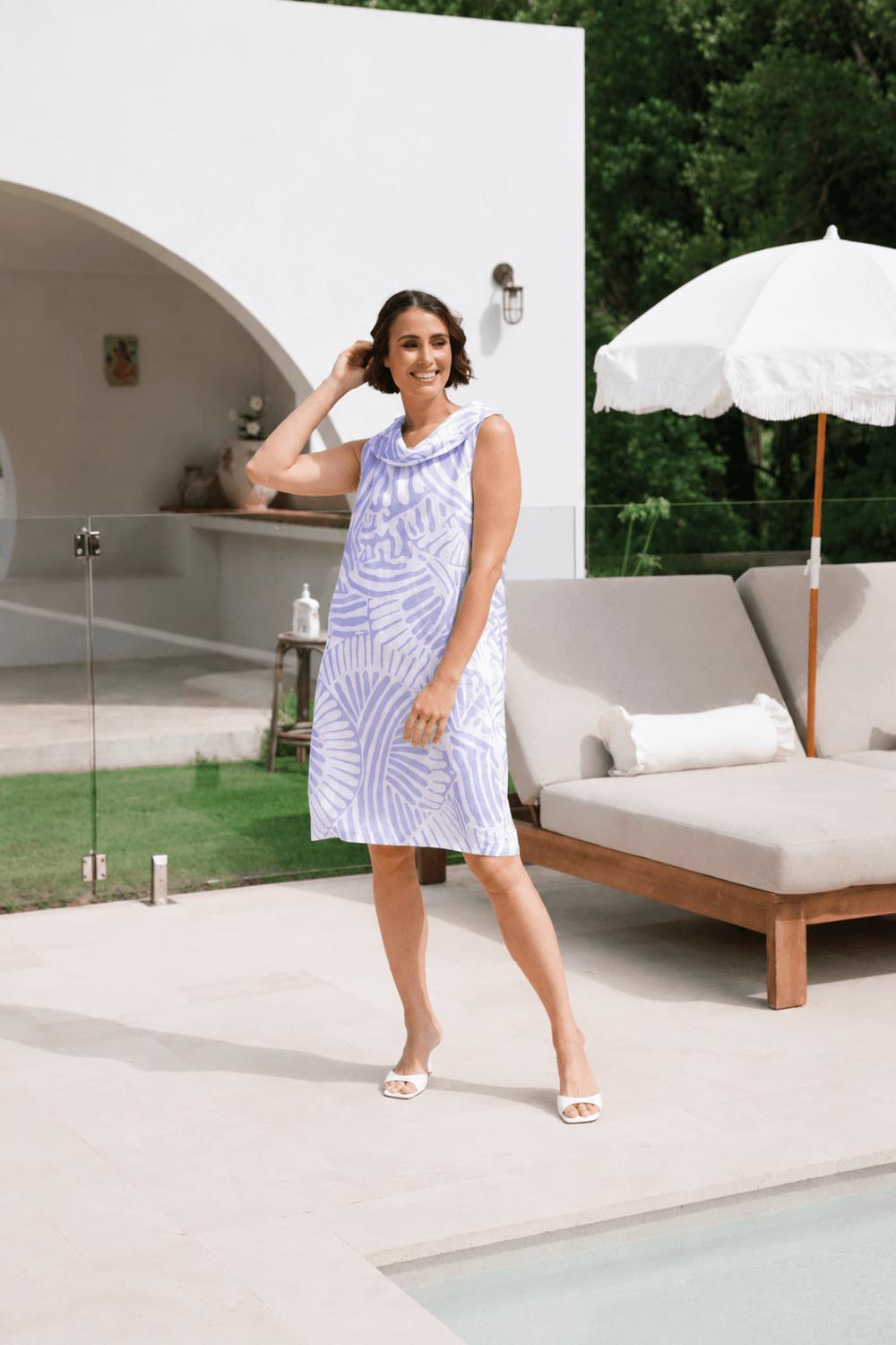 Palm Breeze Cowl Neck Dress - SS13 - Pizazz BoutiqueSee Saw