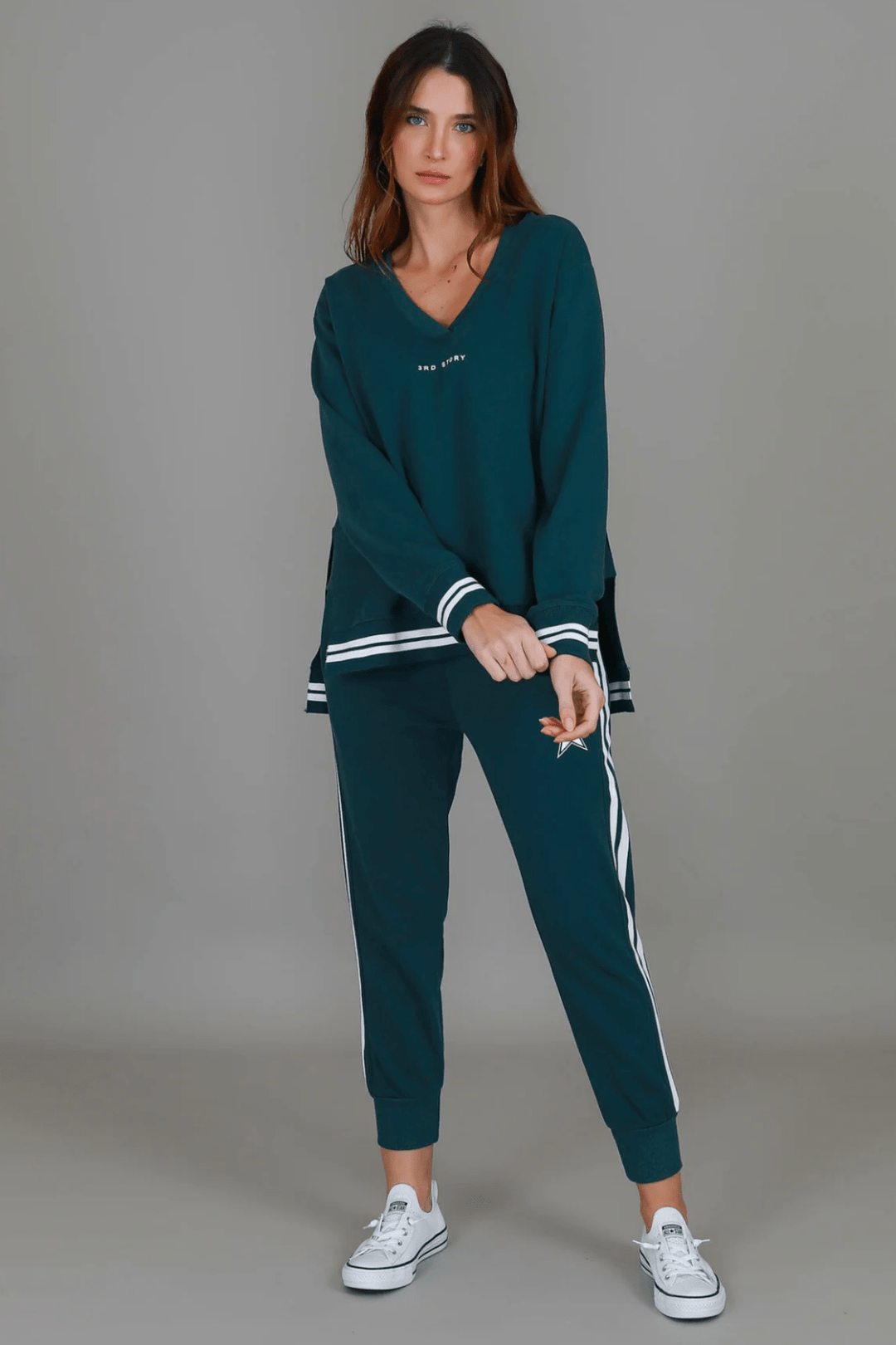 Pammy 3S Logo Sweater - Teal - RD6 - Pizazz Boutique3RD STORY