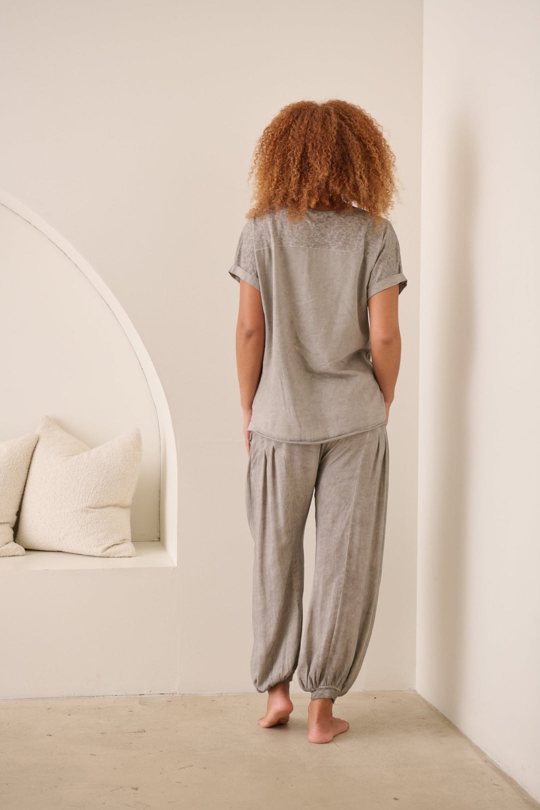 Panelled Top - Grey - CJ13 - Pizazz BoutiqueCaju
