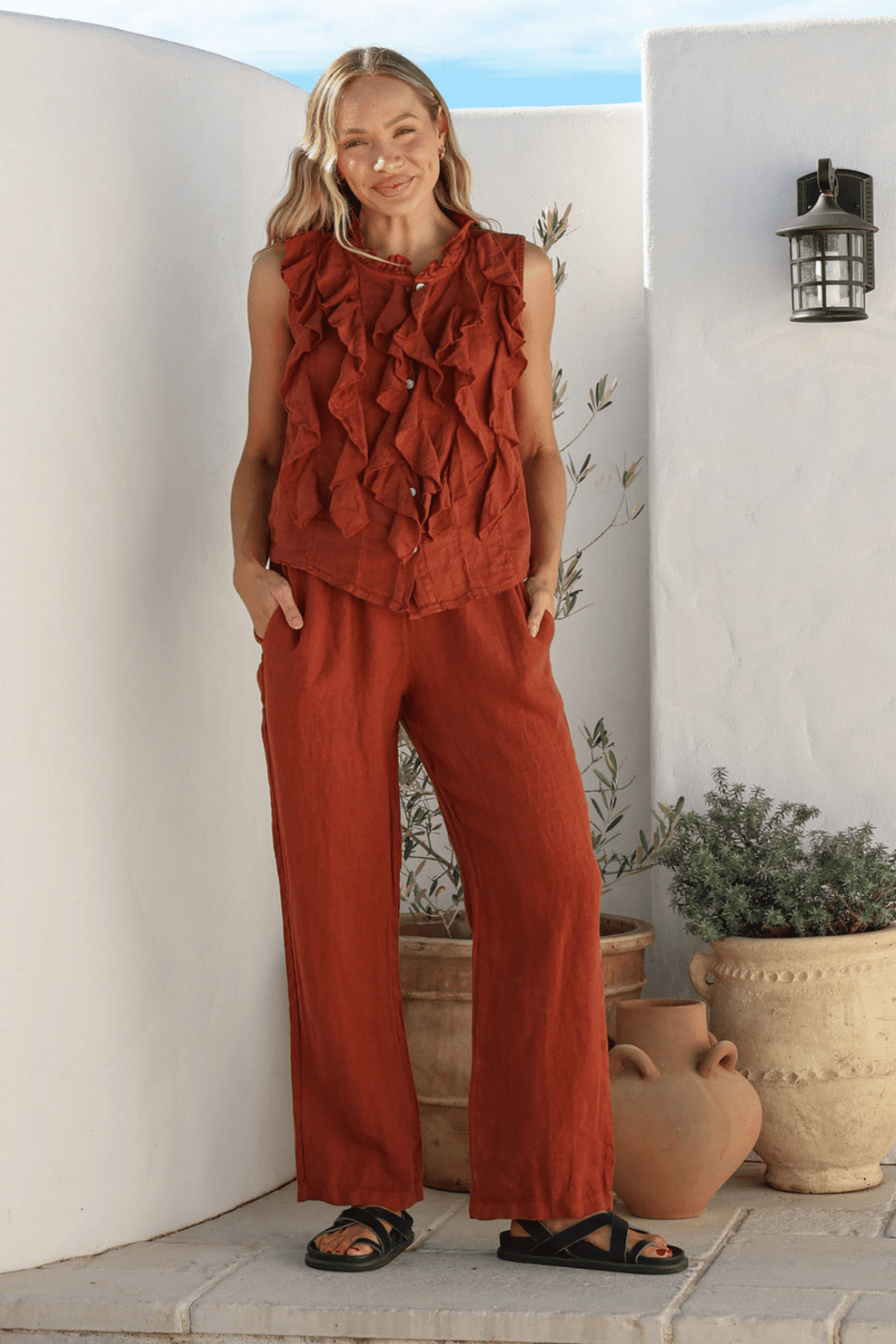 Parigi Linen Top - Coco - FA31 - Pizazz BoutiqueFree Angel