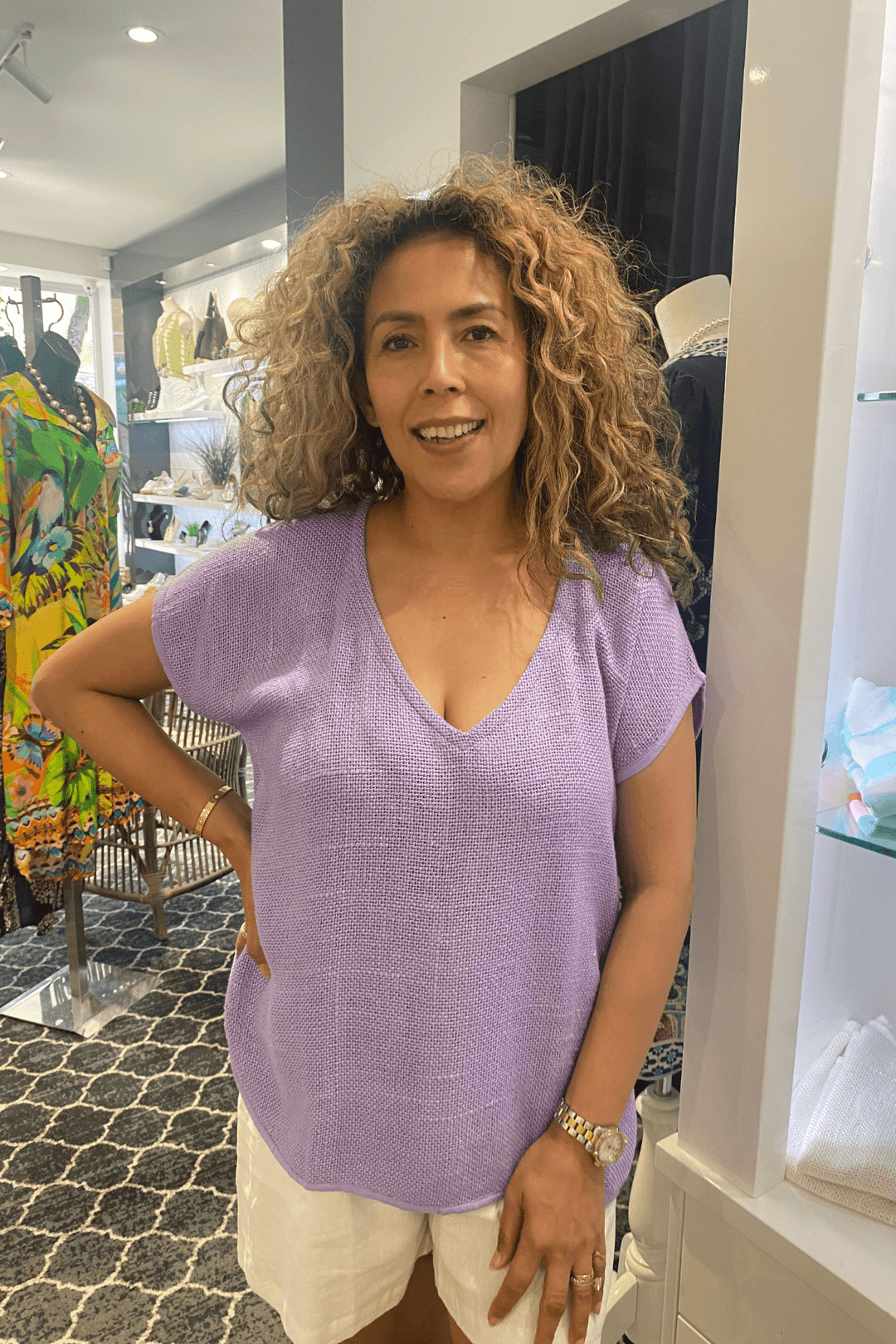 Paris Hessian Top - Lilac - CB1 - Pizazz BoutiqueCarbon The Label