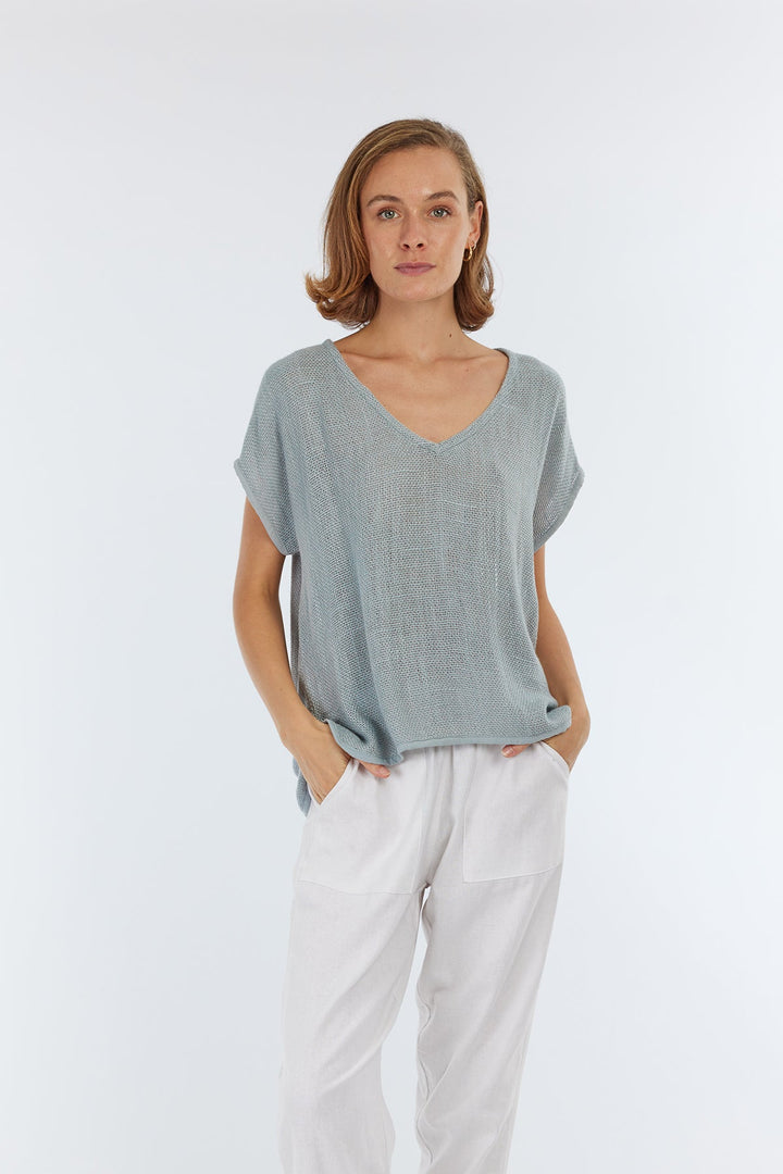 Paris Hessian Top - Slate Blue - CB1 - Pizazz BoutiqueCarbon The Label