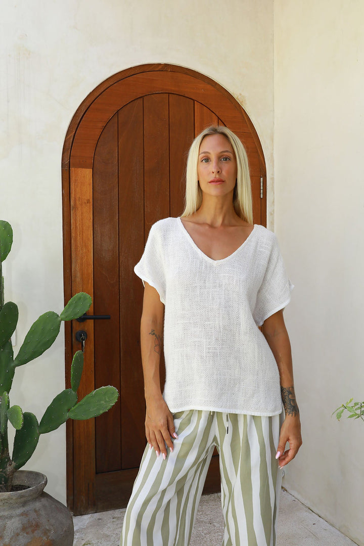 Paris Hessian Top - White - CB1 - Pizazz BoutiqueCarbon The Label