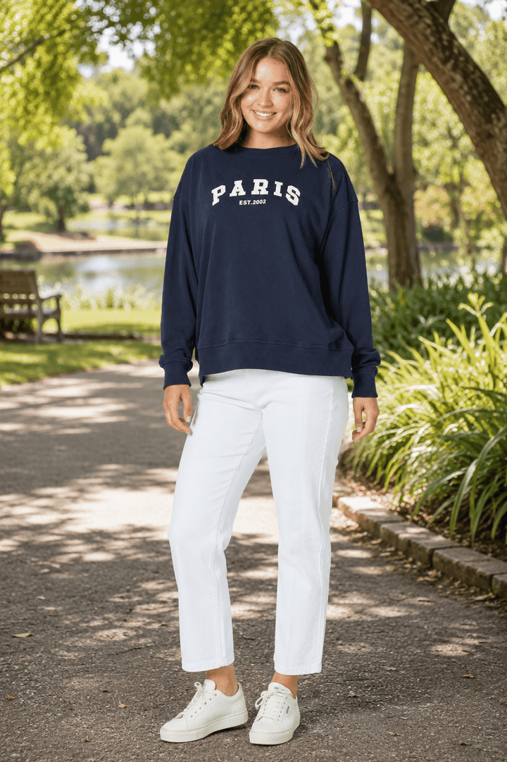 Paris Sweatshirt - Navy - TZ8 - Pizazz BoutiqueThreadz