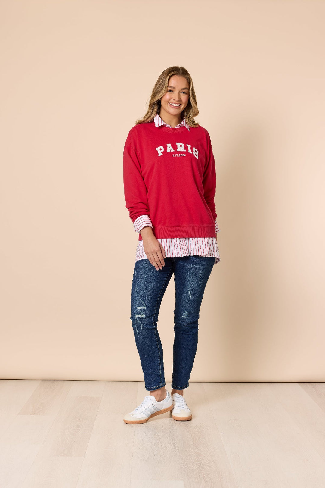 Paris Sweatshirt - Red - TZ31 - Pizazz BoutiqueThreadz