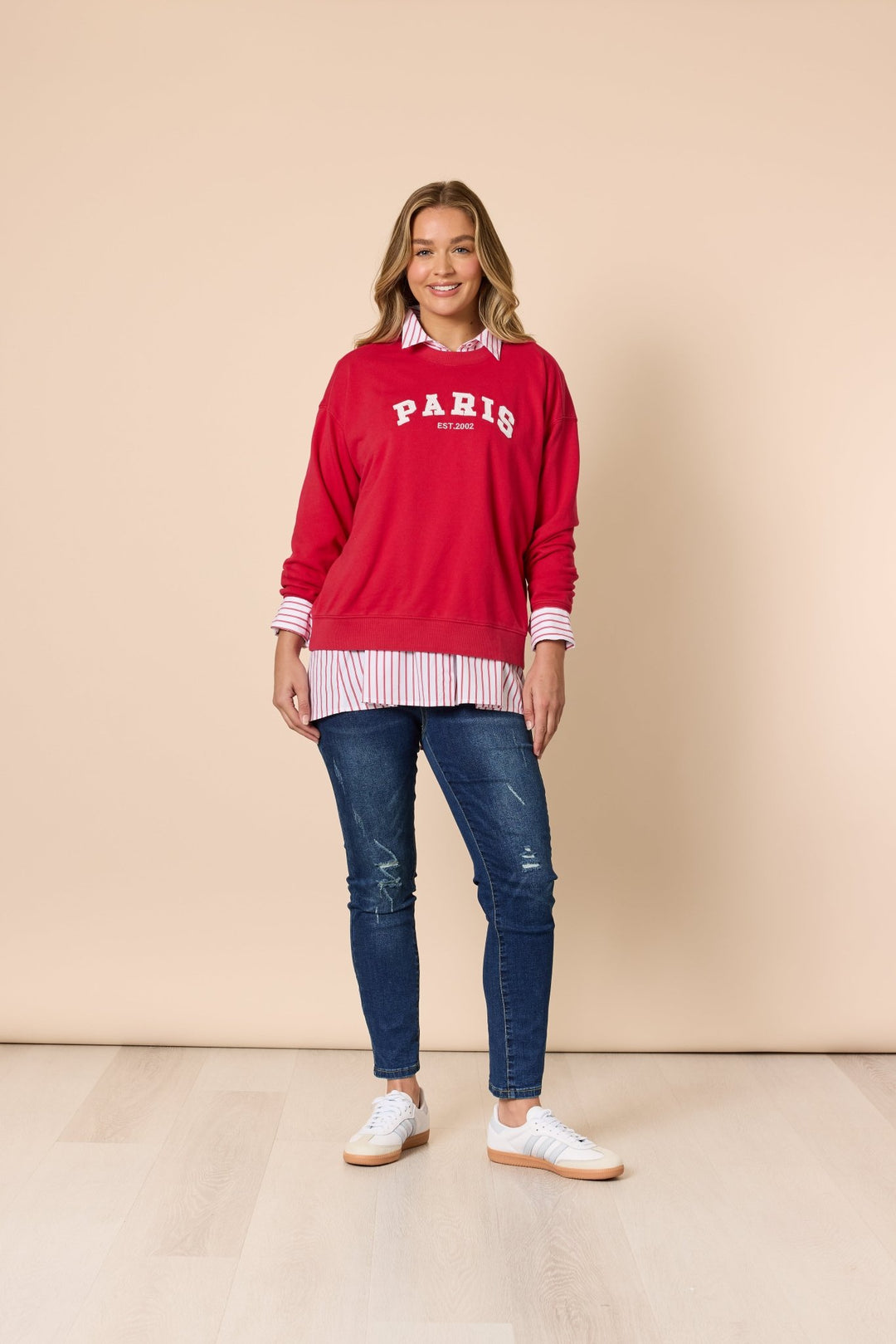 Paris Sweatshirt - Red - TZ31 - Pizazz BoutiqueThreadz