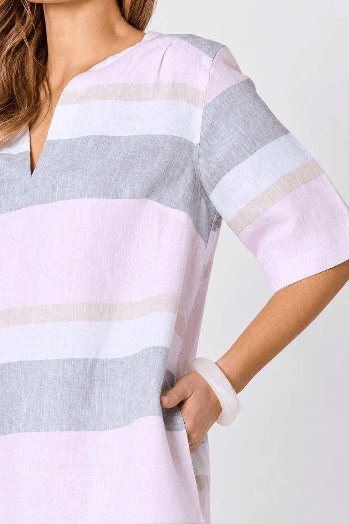 Paros Stripe Linen Dress - Pizazz BoutiqueHammock & Vine