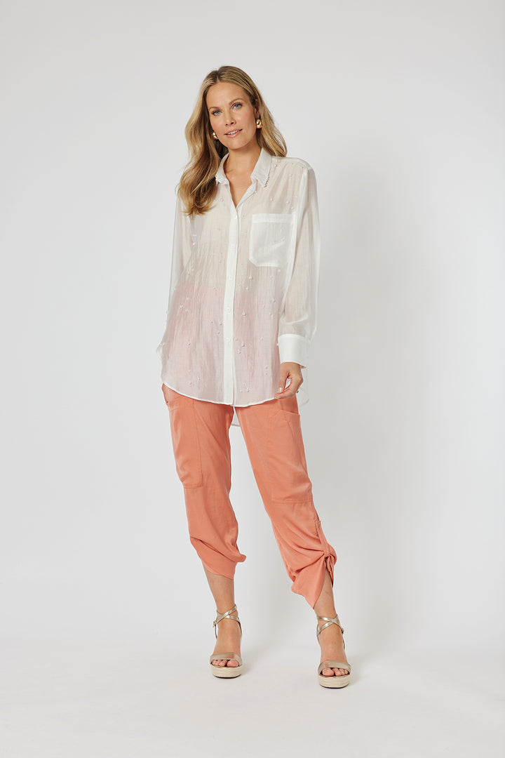 Pearl Voile Shirt - White - HV16