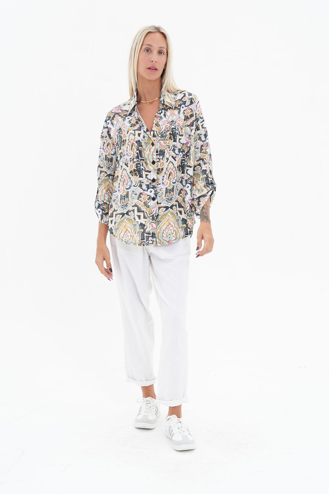 Perla Shirt - Black Print - CB31 - Pizazz BoutiqueCarbon The Label
