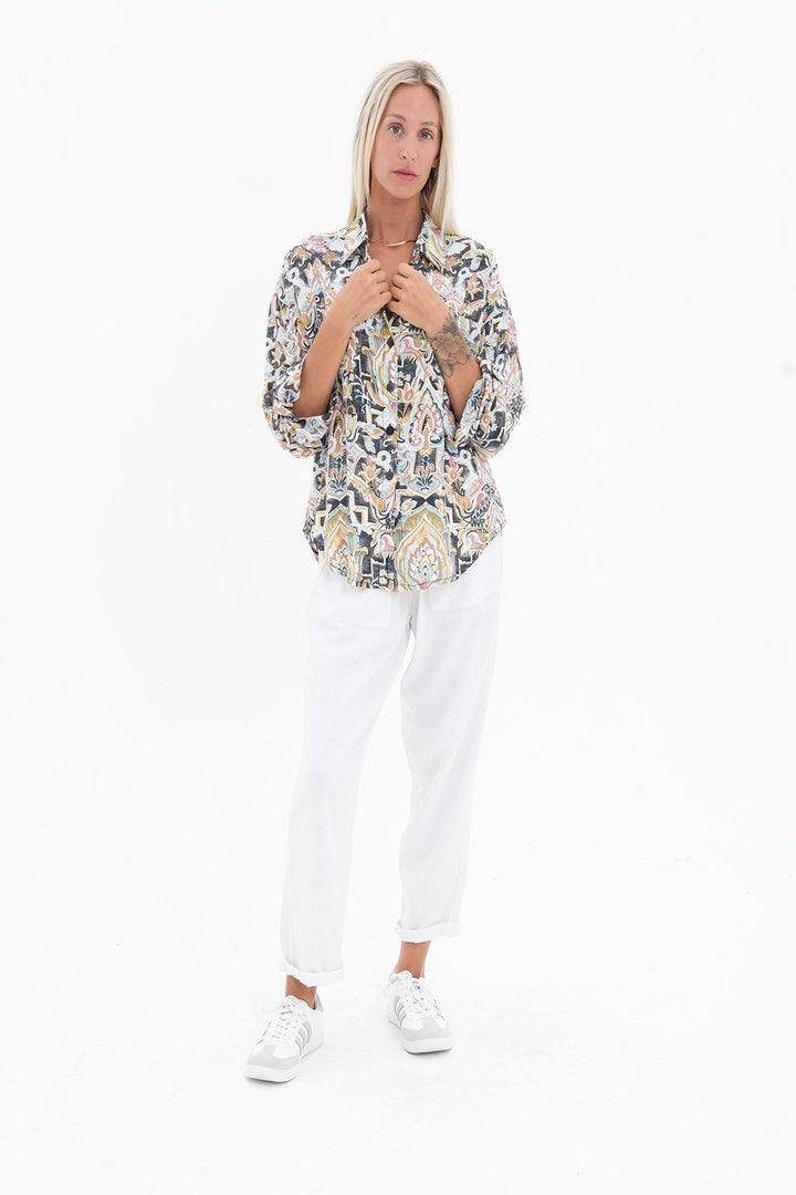 Perla Shirt - Black Print - CB31 - Pizazz BoutiqueCarbon The Label