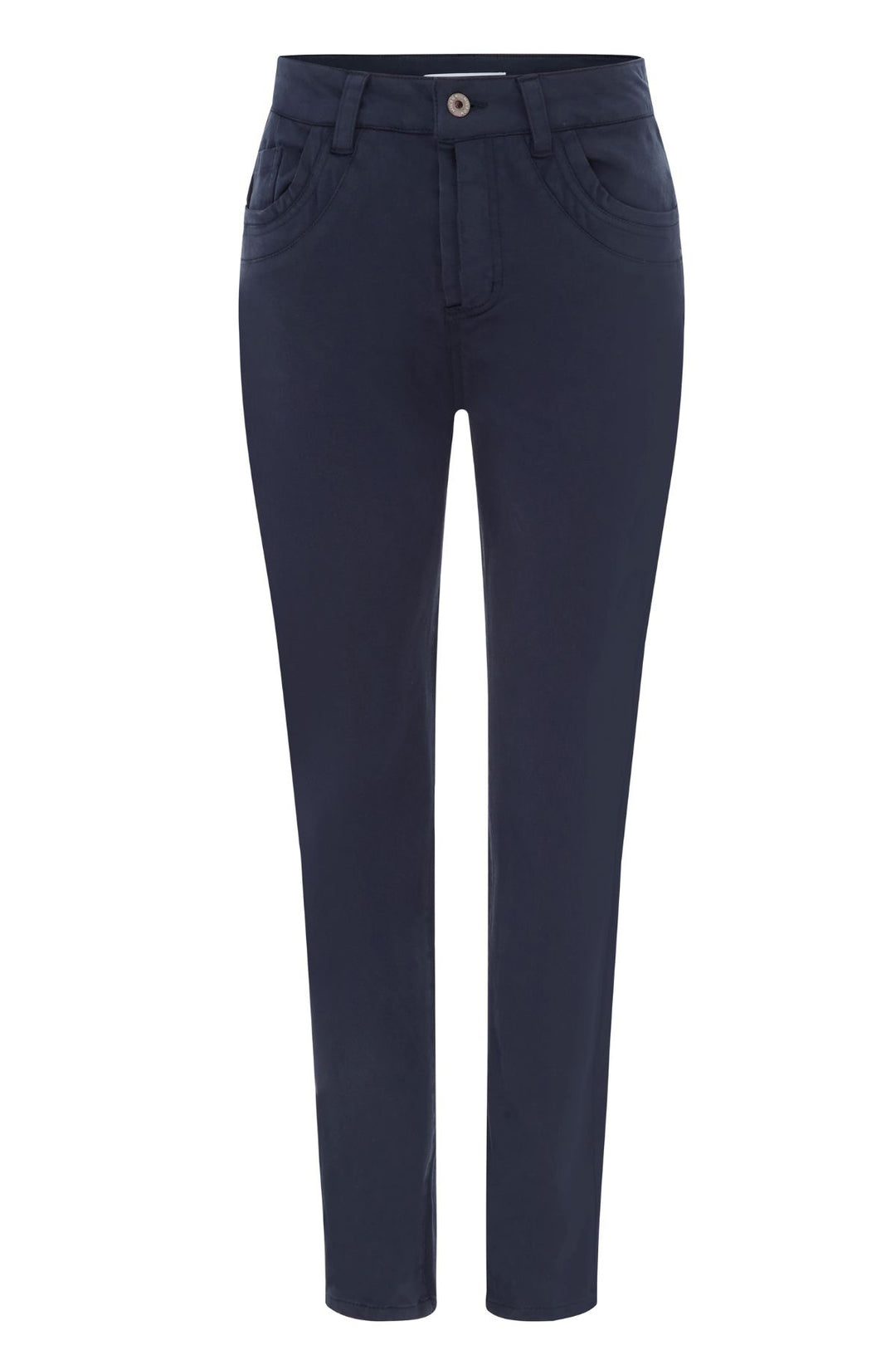 The classic Phoebe Jean by Milson, in french navy. These full-length jeans feature a mid-rise and cotton construction for superior comfort with a button fly. Upgrade your everyday style with this timeless look.  Brand : Milson Style Code : ML6150 Colour : French Navy Fabric : 98% Cotton 5% Spandex Wash separately, cold hand wash