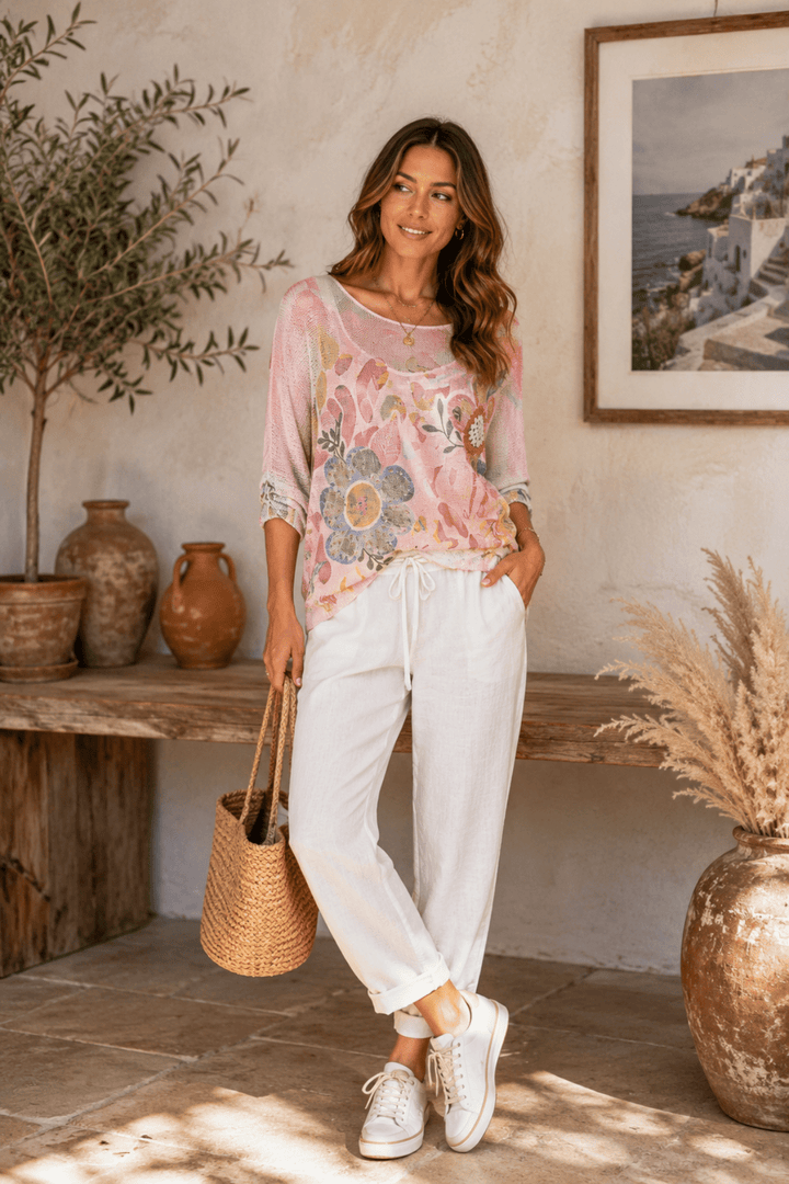 Pink Meadow Knit - AE6 - Pizazz BoutiqueAE Luxe