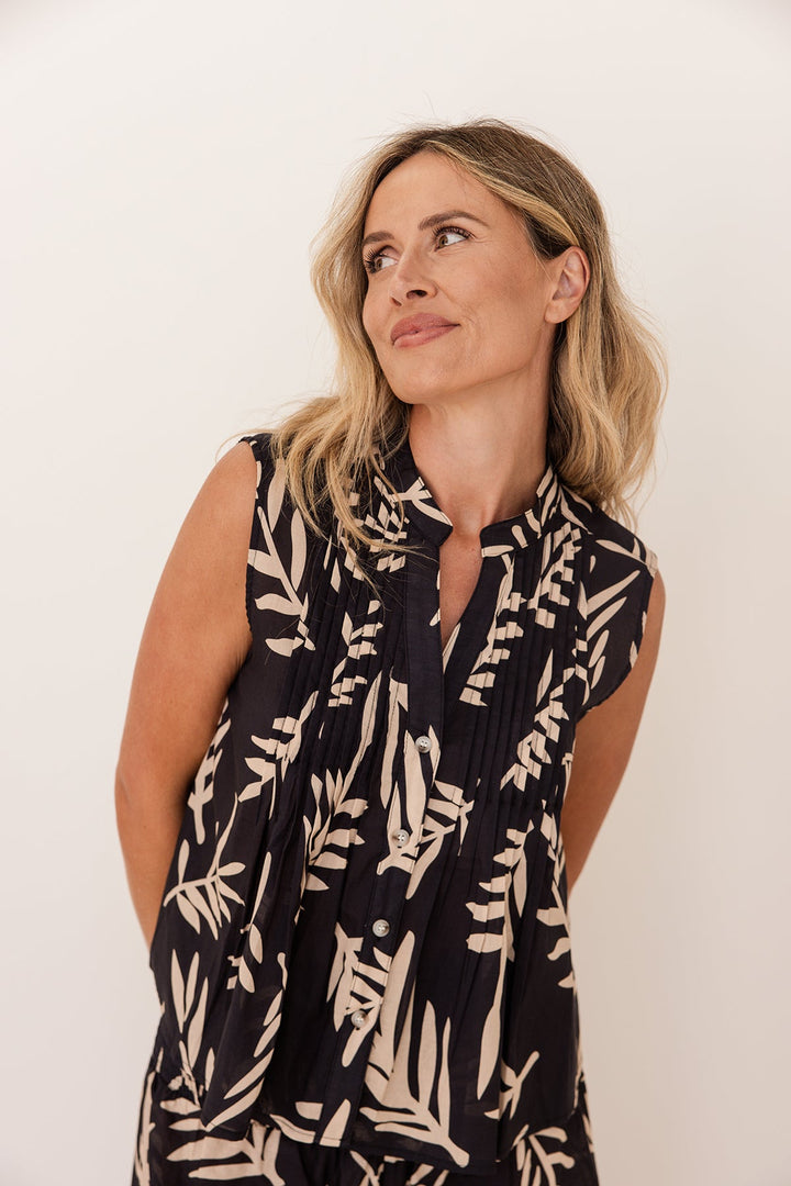 Pintuck Cotton Top - Leaf - SS3 - Pizazz BoutiqueSee Saw