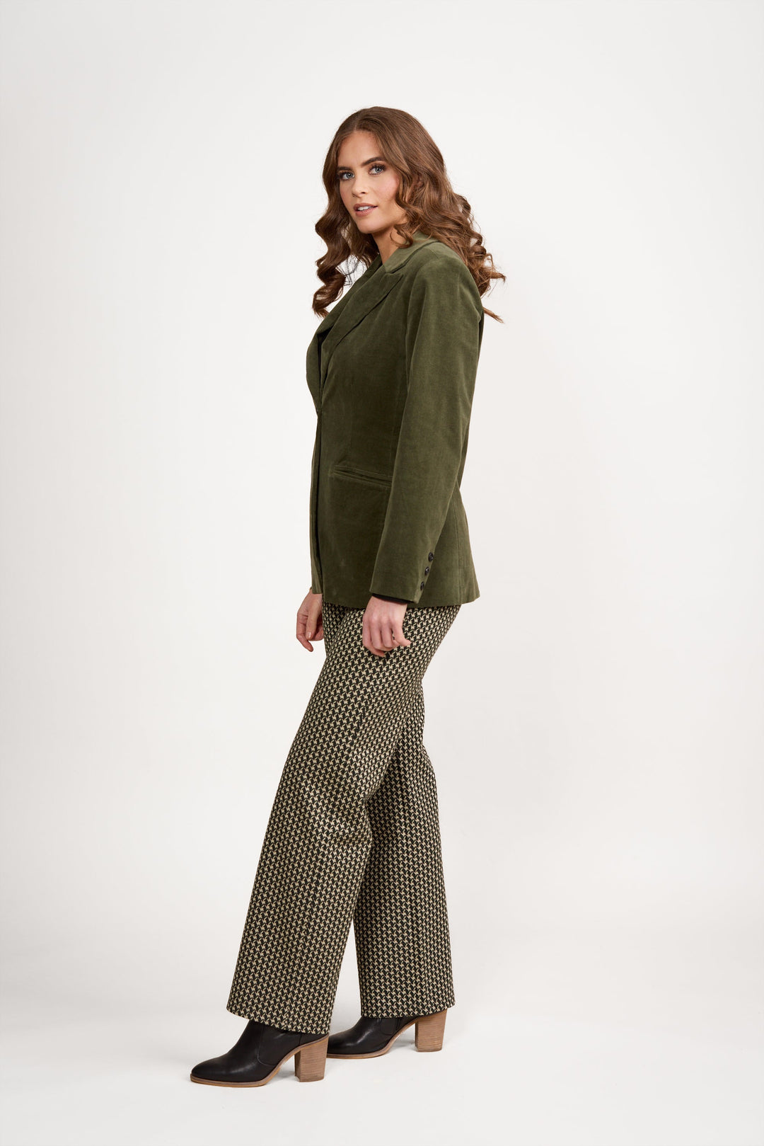 Pinwale Cord Blazer - Deep Sage - VA9 - Pizazz BoutiqueVassalli