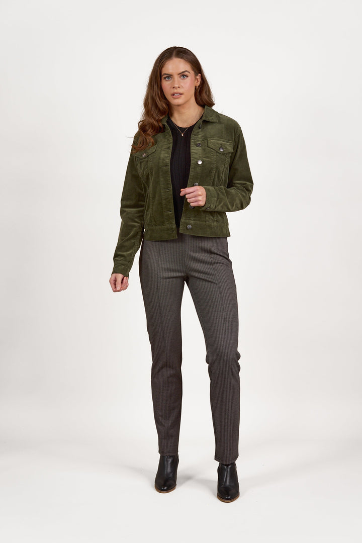 Pinwale Cord Denim Jacket - Deep Sage - VA7 - Pizazz BoutiqueVassalli