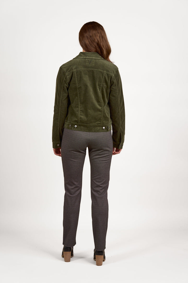 Pinwale Cord Denim Jacket - Deep Sage - VA7 - Pizazz BoutiqueVassalli