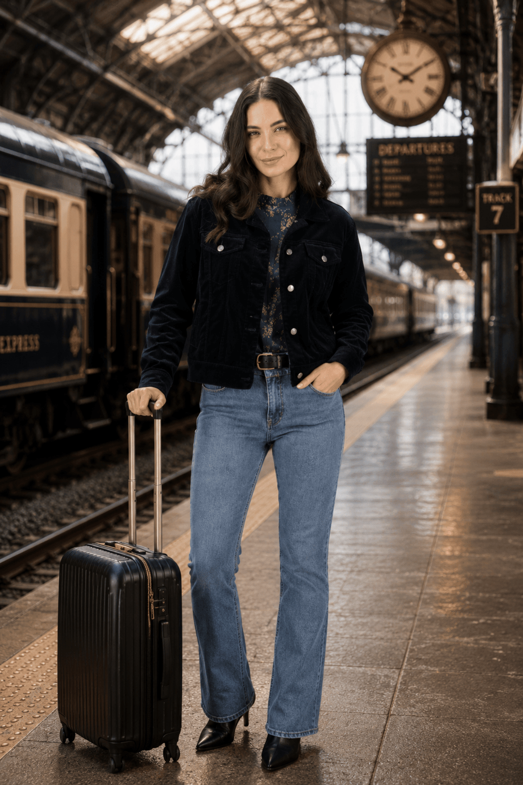 Pinwale Cord Denim Jacket - Midnight - VA7 - Pizazz BoutiqueVassalli