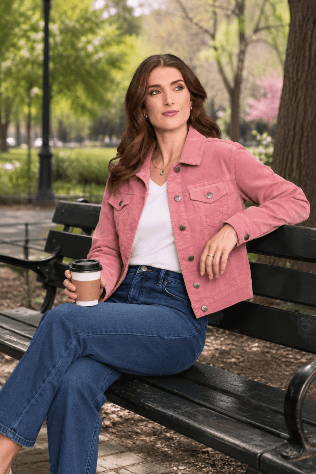 Pinwale Cord Jacket - Dusky Pink - VA7 - Pizazz BoutiqueVassalli