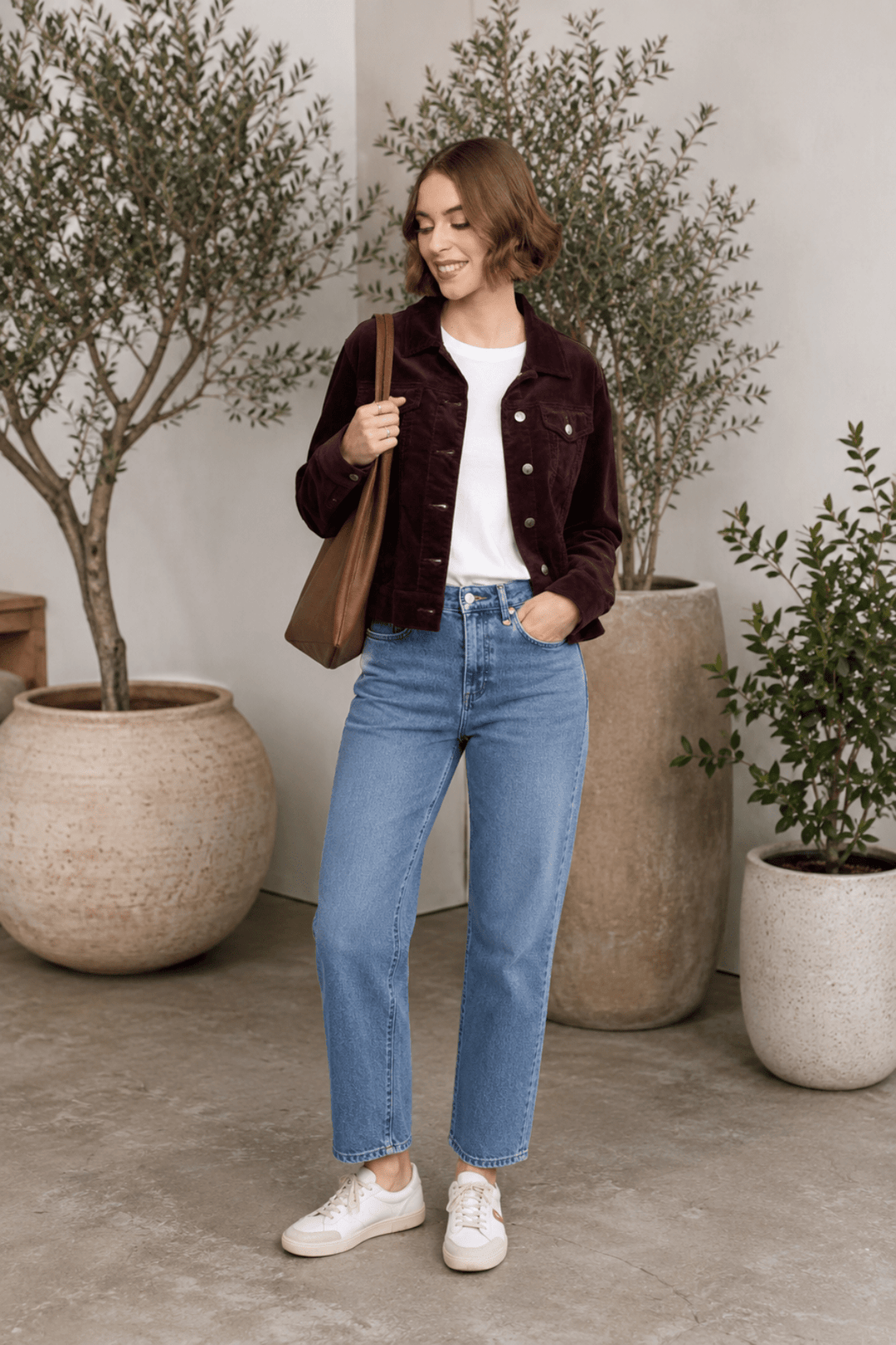 Pinwale Cord Jacket - Merlot - VA7 - Pizazz BoutiqueVassalli
