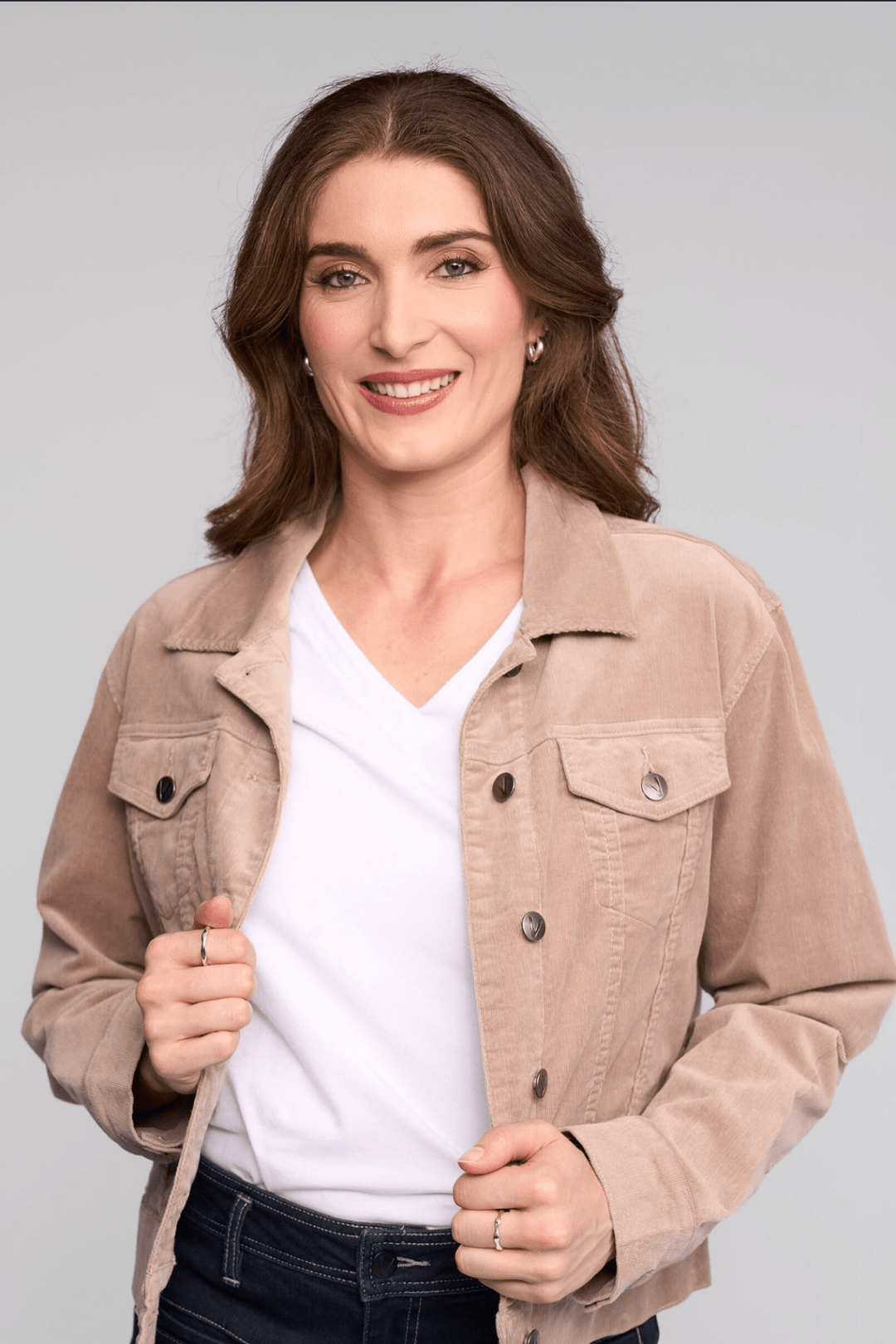 Pinwale Cord Jacket - Twig - VA7 - Pizazz BoutiqueVassalli