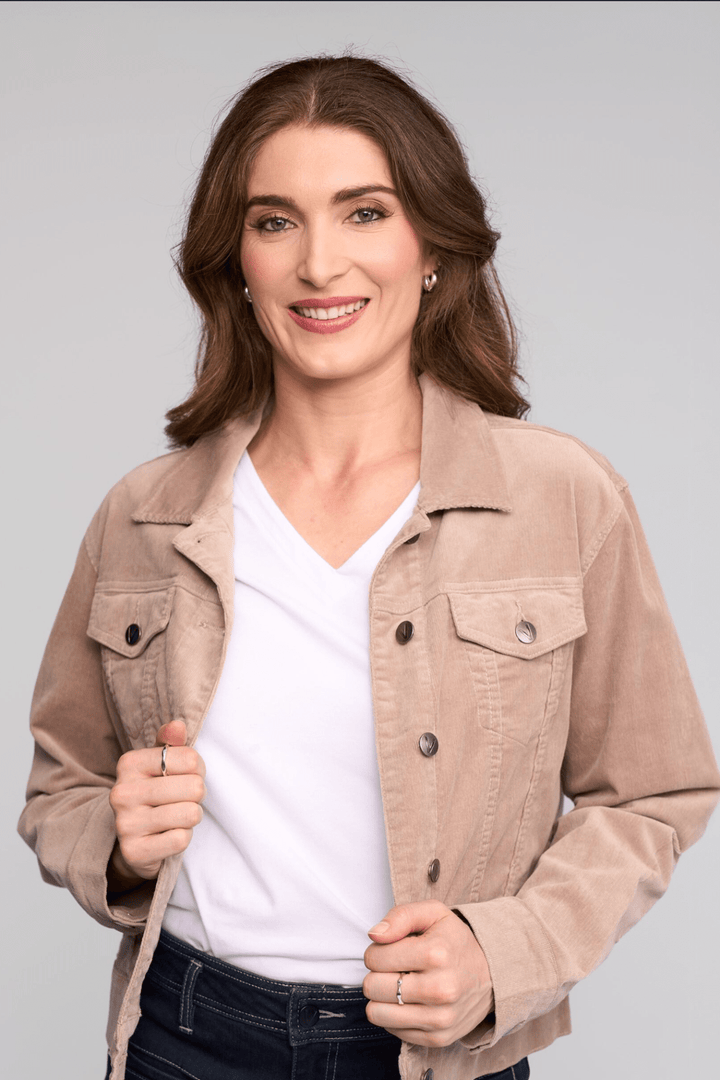 Pinwale Cord Jacket - Twig - VA7 - Pizazz BoutiqueVassalli
