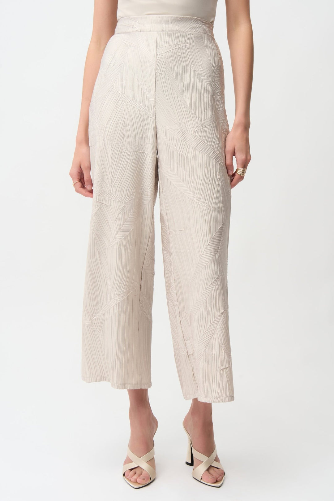 Pleated Satin Culotte Pant Set - Moonstone - JR5 - Pizazz BoutiqueJoseph Ribkoff