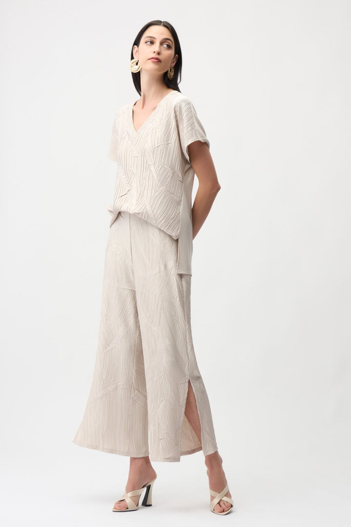 Pleated Satin Culotte Pant Set - Moonstone - JR5 - Pizazz BoutiqueJoseph Ribkoff
