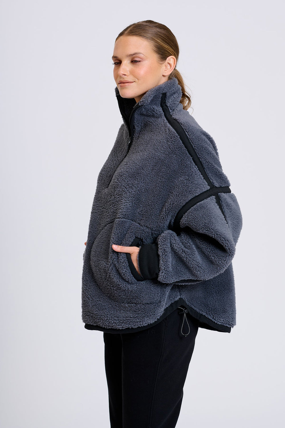 Popover Fleece Sweatshirt - Bluestone - EST13 - Pizazz BoutiqueEST 1971