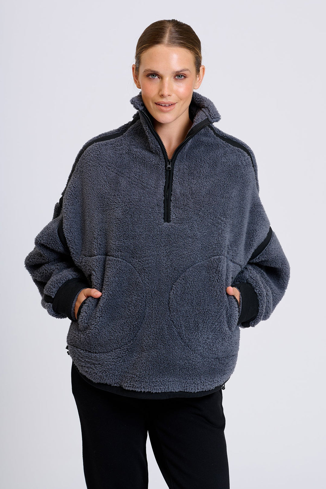 Popover Fleece Sweatshirt - Bluestone - EST13 - Pizazz BoutiqueEST 1971
