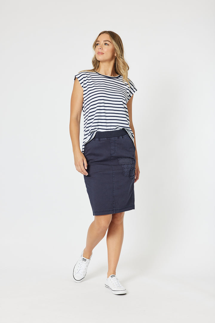 Portia Denim Skirt - Navy - TZ3