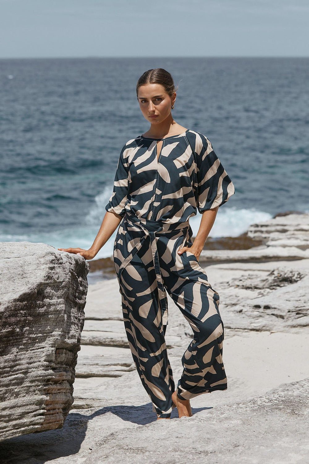 Portofino Pant - Black & Cream - CB14 - Pizazz BoutiqueCarbon The Label
