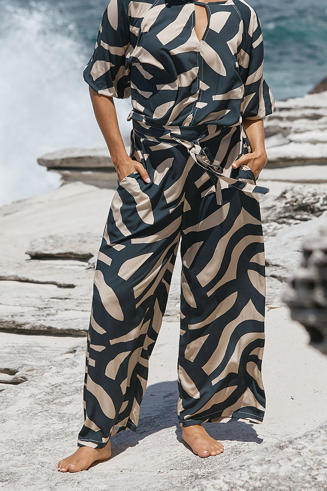 Portofino Pant - Black & Cream - CB14 - Pizazz BoutiqueCarbon The Label