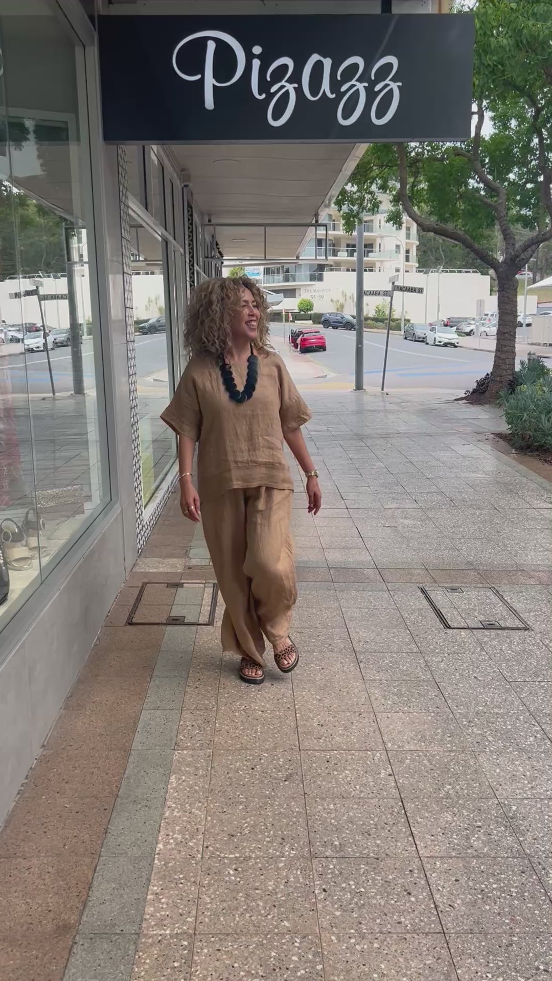 Crochet Linen Top - Cinnamon - CC36