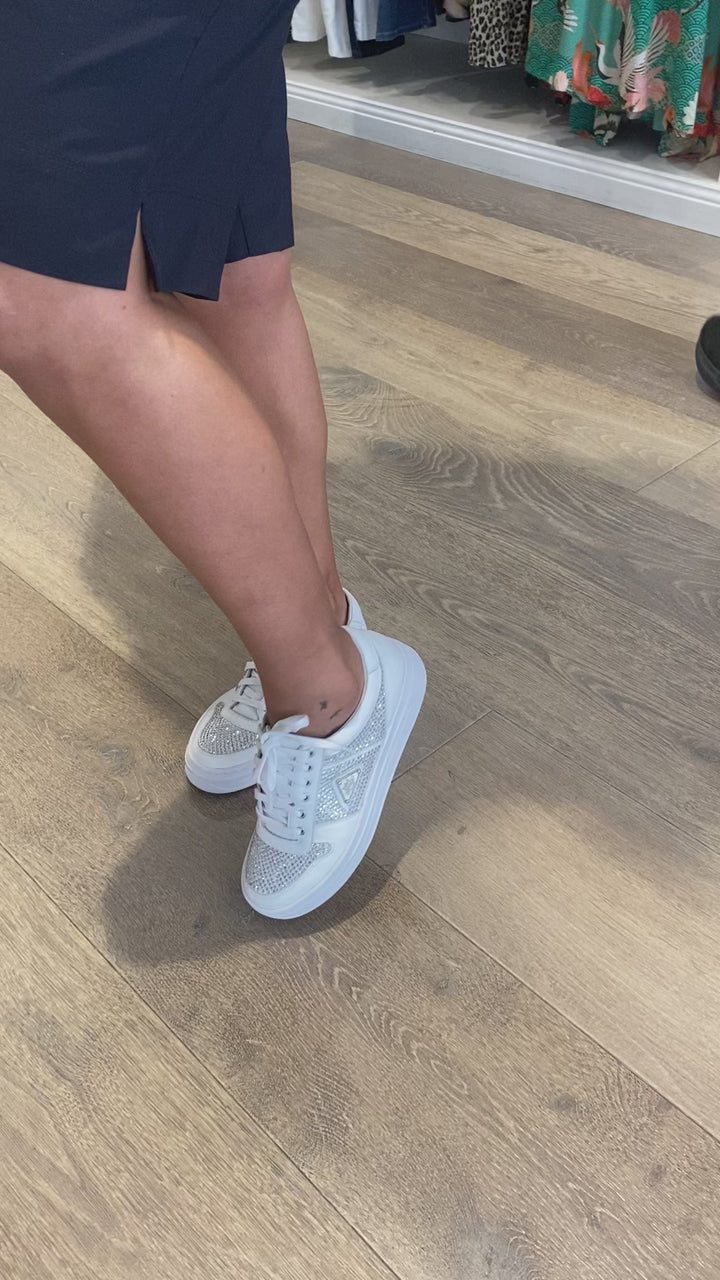 Nenna Sneaker - White & Silver - DJ31