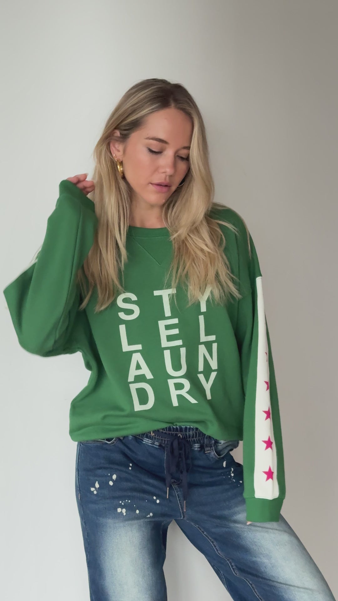 Stars And Logo Sweat - Green - SL1