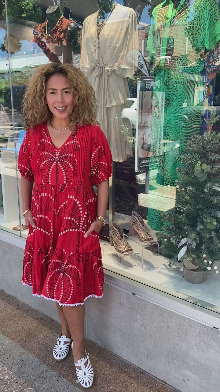 Idalia Dress - Red - LL40