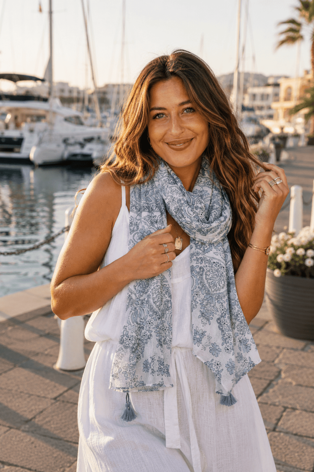 Print Scarf - Denim - FR34 - Pizazz BoutiqueFree Spirit