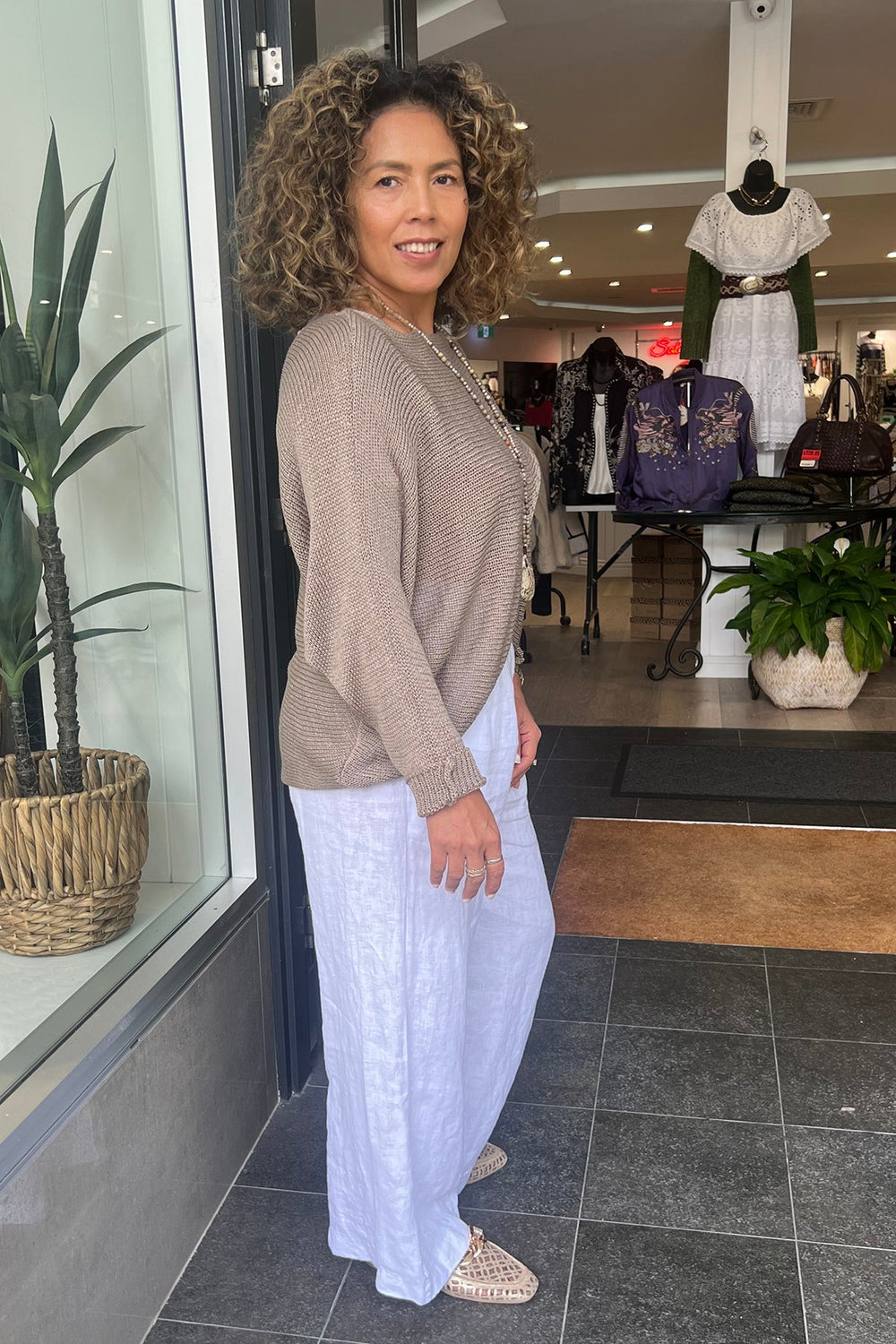 Quincy Cross Knit - Fawn - CG28 - Pizazz BoutiqueCindy G