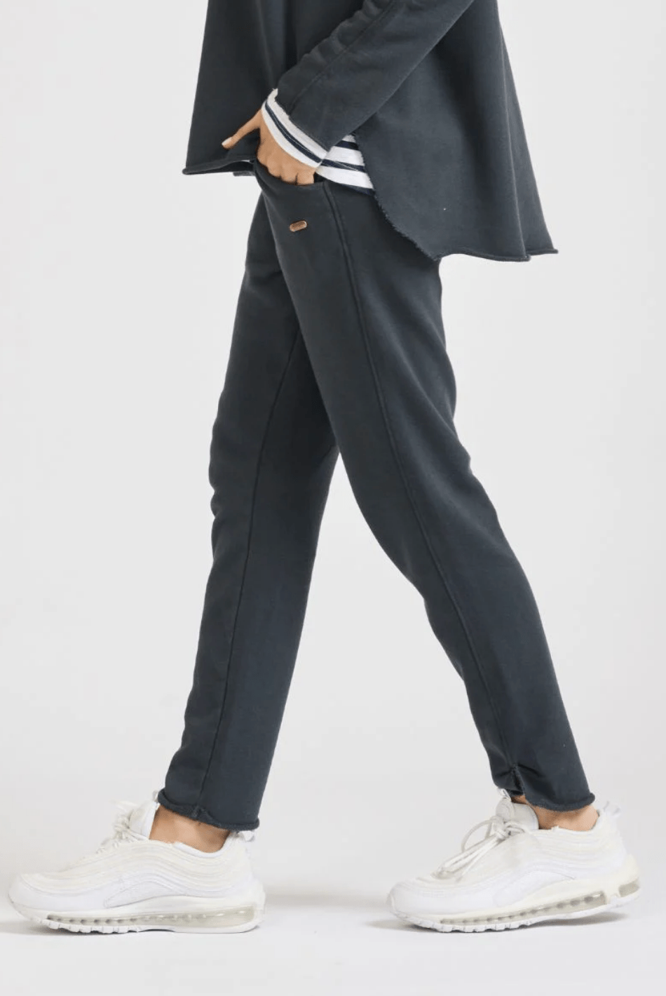Raw Cotton Track Pant - Black - EST4 - Pizazz BoutiqueEST 1971