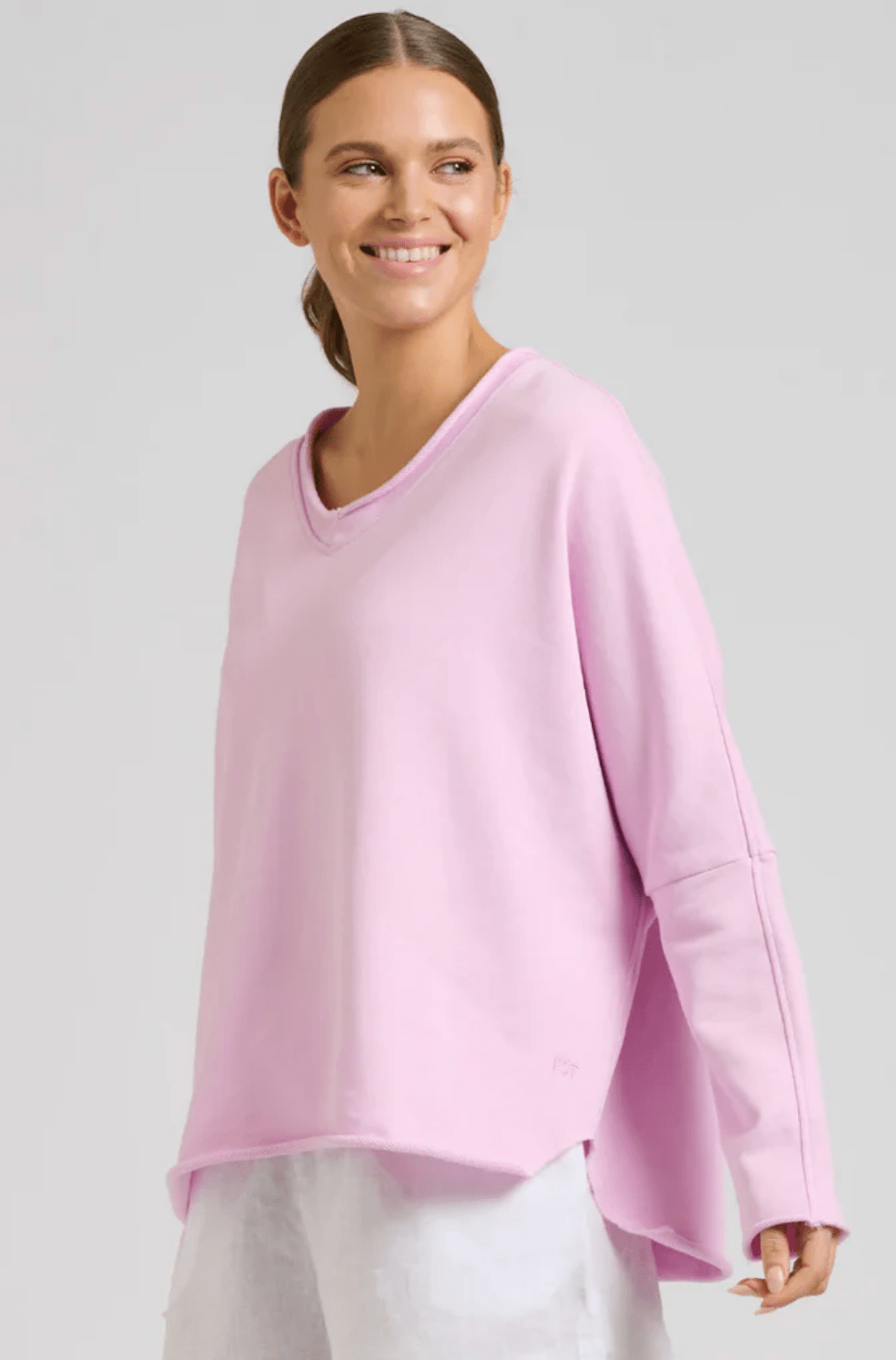 Raw V - Neck Sweat - Pink - ES2 - Pizazz BoutiqueEST 1971