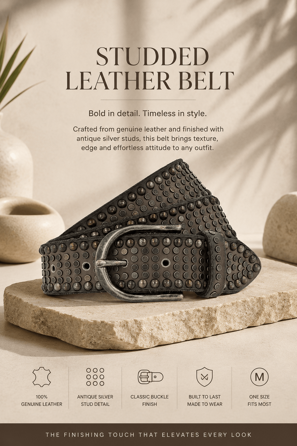 Reesa Belt - Taupe - BB6 - Pizazz BoutiqueB Belt