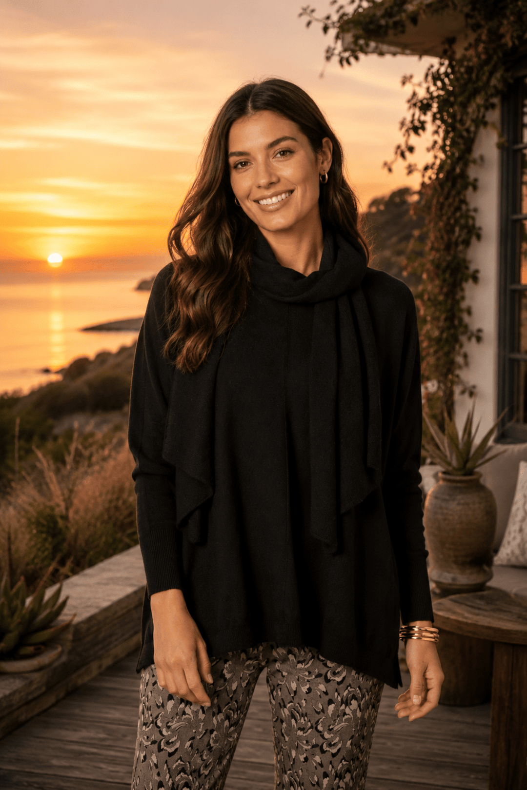 Remy Scarf Knit - Black - TZ20 - Pizazz BoutiqueThreadz