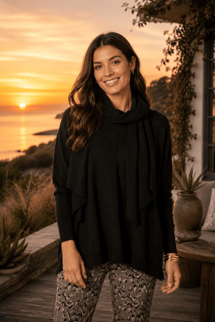 Remy Scarf Knit - Black - TZ20 - Pizazz BoutiqueThreadz
