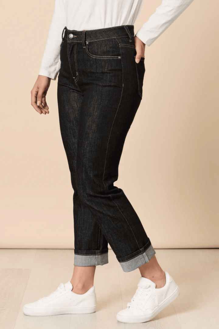 Retro Cuff Jean - Black - TZ43 - Pizazz BoutiqueThreadz