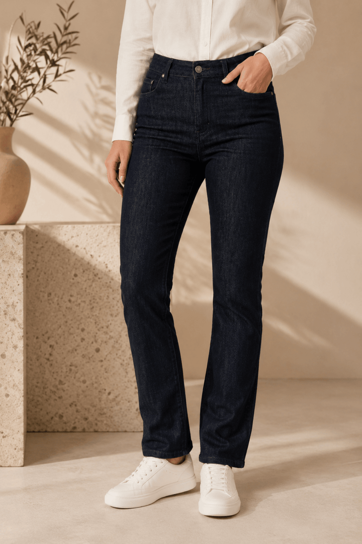 Retro Cuff Jean - Dark Denim - TZ43 - Pizazz BoutiqueThreadz