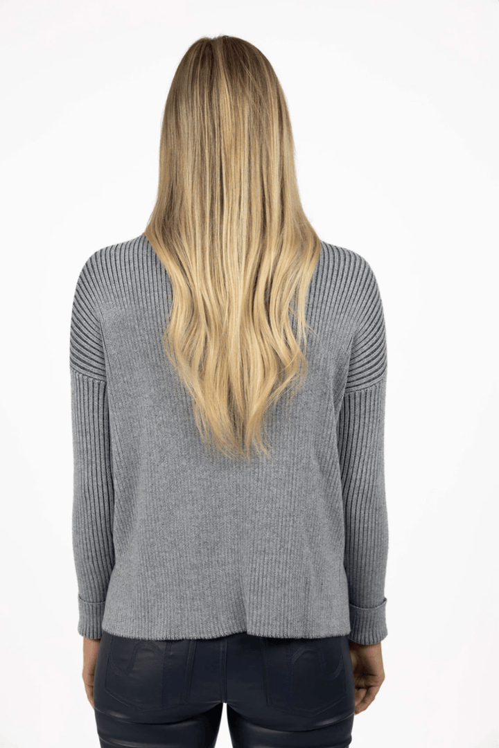 Ribbed Sweater - Grey Mix - HM14 - Pizazz BoutiqueHumidity