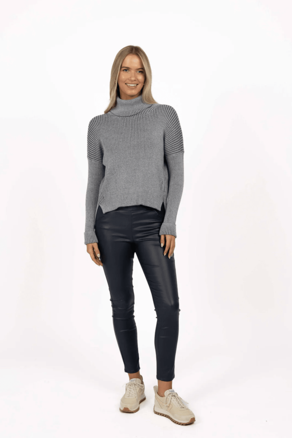 Ribbed Sweater - Grey Mix - HM14 - Pizazz BoutiqueHumidity
