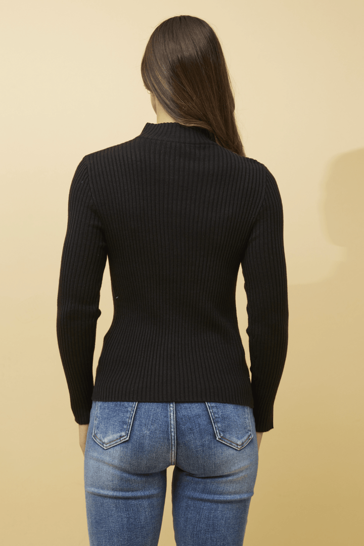 Ribbed Turtle Neck - Black - CK35 - Pizazz BoutiqueCaroline Morgan