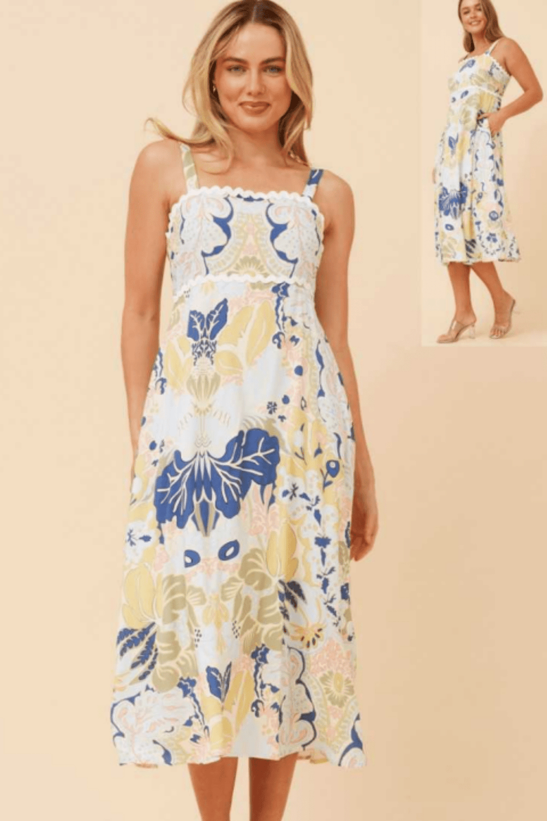 Ric Rac Dress - Lemon - CK2 - Pizazz BoutiqueCaroline Morgan