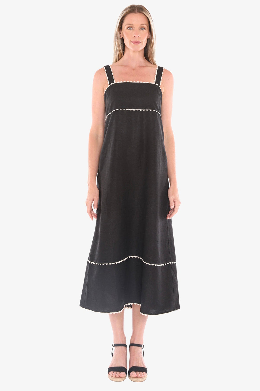 Ric Rac Maxi Dress - Black - JP12 - Pizazz BoutiqueJUMP